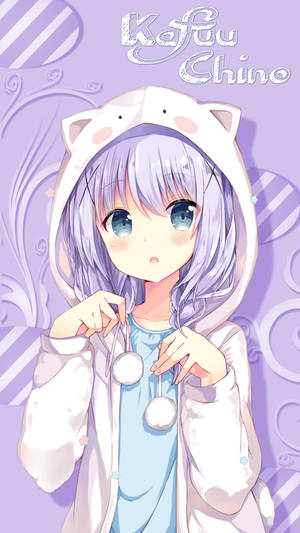 Kawaii Anime Kafuu Chino Tavşan Kapüşonlu Süveterle