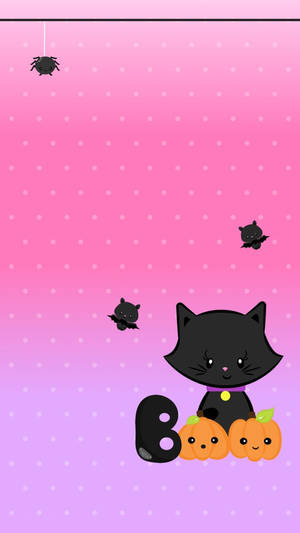 Kawaii Cadılar Bayramı Siyah Kedi