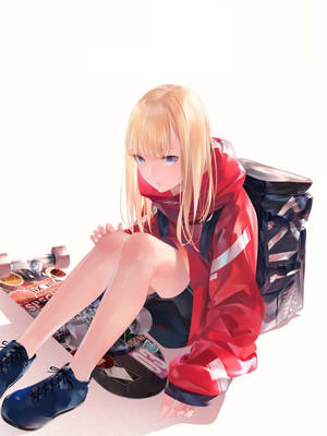 Kaykaycı Anime Kızı Kapüşonlu Duvar Kağıdı