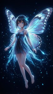 Kelebek kanatlı bir kızın havalı anime duvar kağıdı.
