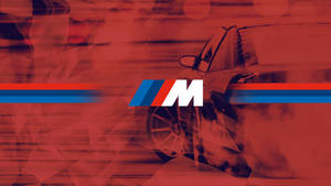 Kırmızı Araba Dumanlı BMW M Logosu — BMW Duvar Kağıdı