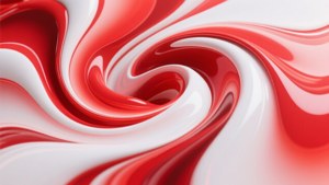 OnePlus temalı soyut duvar kağıdı, akışkan kırmızı ve beyaz döngülerle. — OnePlus Duvar Kağıdı