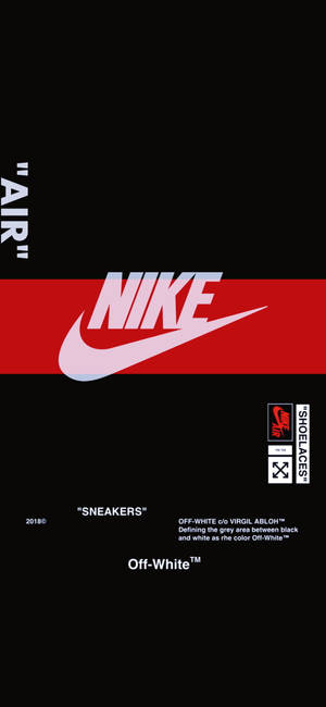 Kırmızı Çizgili Nike iPhone Logosu — iPhone 14 Duvar Kağıdı