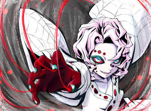 Kırmızı ellerle Rui Demon Slayer duvar kağıdı