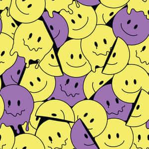 Komik Çılgın Eriyen Desen Estetik Trippy Gülen Yüz — Estetik sanat GIF Duvar Kağıdı