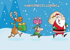 Komik Noel Baba Bir Süs Dalında Sallanıyor — Komik noel Duvar Kağıdı