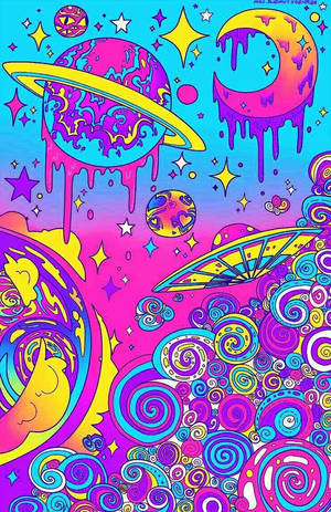 Kozmik Trippy Estetik — Estetik ay Duvar Kağıdı