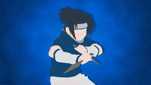 Sasuke Uchiha'nın kunai silahları kullandığı sanat eseri duvar kağıdı.