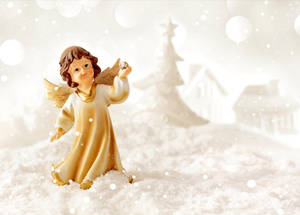 Krem rengi Noel meleği duvar kağıdı