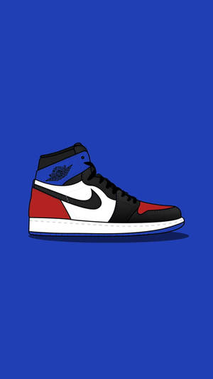 Lacivert Karikatür Nike Ayakkabı — Soğuk mavi Duvar Kağıdı