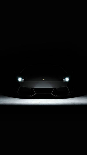 Lamborghini iPhone Siyah Estetik Beyaz Farlar — Lamborghini Duvar Kağıdı