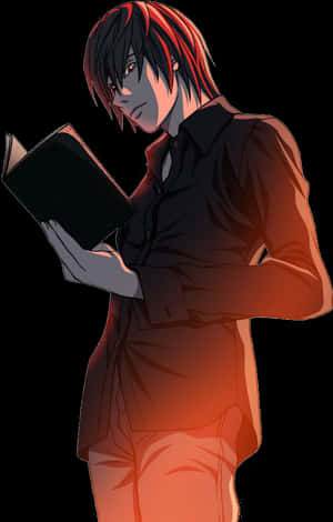 Light Yagami Elinde Death Note Tutuyor