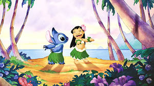Lilo ve Stitch Sanat Disney 4K Ultra Geniş — Estetik çizgi film Duvar Kağıdı