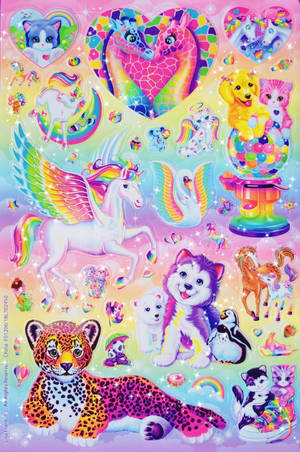 Lisa Frank Çıkartmaları — Tek boynuzlu at Duvar Kağıdı