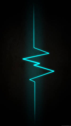 Neon EKG test logosu dikey kilit ekranı duvar kağıdı.