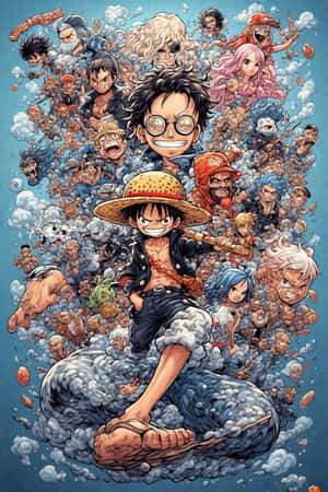 Luffy, Going Merry, One Piece, anime duvar kağıdı, gün batımı gökyüzü, hasır şapka, macera — iPhone 4 Duvar Kağıdı