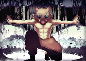 Maskeli Poz Veren Inosuke PFP — Cool Demon Slayer Duvar Kağıdı