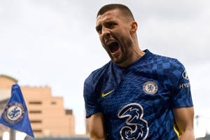 Mateo Kovacic Bağırarak 3 Numaralı Forma — Futbol Duvar Kağıdı