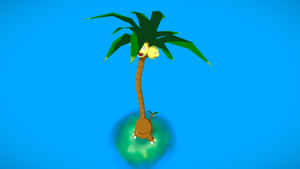 Mavi Arkaplanda Exeggutor — Anime masaüstü Duvar Kağıdı