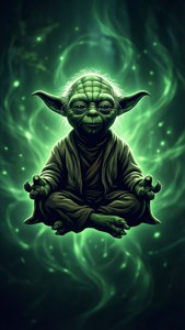 Yeşil auralı Yoda silüeti vektör duvar kağıdı. — iPhone 5 Duvar Kağıdı