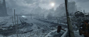 Metro Exodus Savaşın Parçaladığı Şehir 3440x1440 — Kış Duvar Kağıdı
