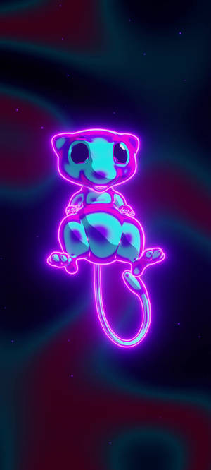 Parlayan Neon Mew duvar kağıdı — Pixel 11 Duvar Kağıdı
