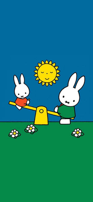 Miffy tahterevalli oyun parkı duvar kağıdı — iPhone 13 Pro Max Duvar Kağıdı
