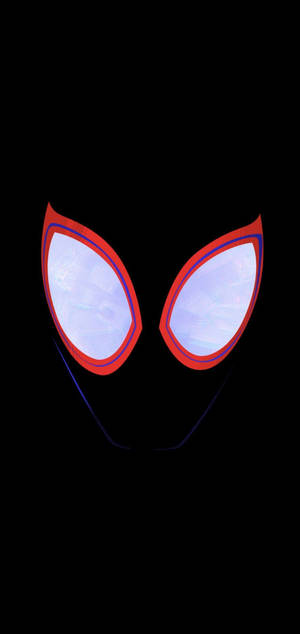 Miles Morales siyah arka planda minimalist gözler duvar kağıdı — iPhone 15 Duvar Kağıdı