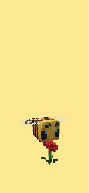 Minecraft arı ve çiçek duvar kağıdı — iPhone Air Duvar Kağıdı