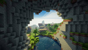 Minecraft büyük mağara duvarları orman HD duvar kağıdı