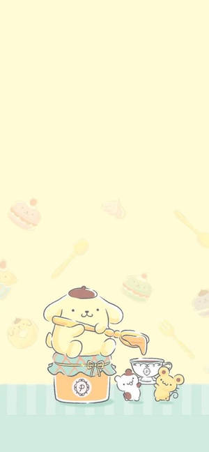 Minimalist Pompompurin Sanatı duvar kağıdı — iPhone 18 Duvar Kağıdı