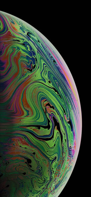 Mermer yeşili soyut yarım kabarcık iPhone XR duvar kağıdı