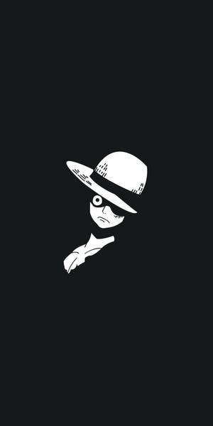 Monkey D. Luffy Minimalist Siyah Telefon — One Piece iPhone duvar kağıdı