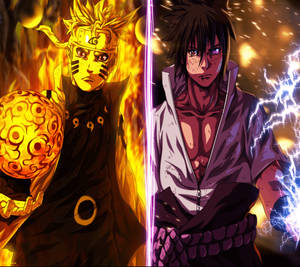 Muhteşem Naruto ve Sasuke Rasengan — Naruto baryon modu Duvar Kağıdı