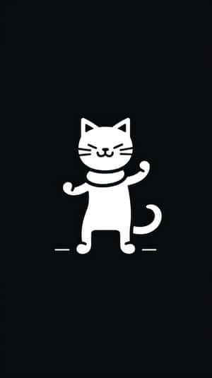 Mutlu Dans Eden Kedi Çizimi — Dans eden kedi Duvar Kağıdı