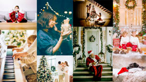 Müzikli Noel Kolajı duvar kağıdı