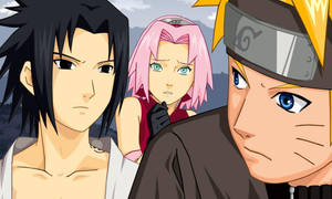 Naruto, Sasuke ve Sakura 7. Takım Posteri duvar kağıdı