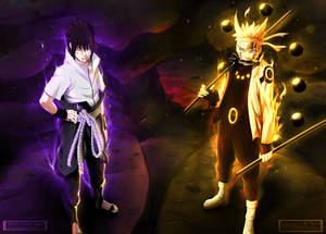 Parlayan rakipler Naruto ve Sasuke duvar kağıdı.