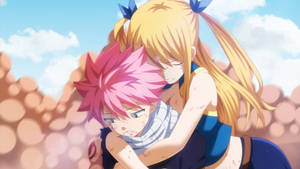 Natsu ve Lucy Anime Kucaklaşması duvar kağıdı