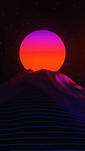 Neon Ay Sentez Dalgası duvar kağıdı