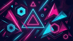 Neon oyun renkleriyle soyut geometrik şekiller. — Oyun GIF Duvar Kağıdı