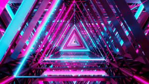 Neon Mor Estetik Üçgen Çerçeveler
