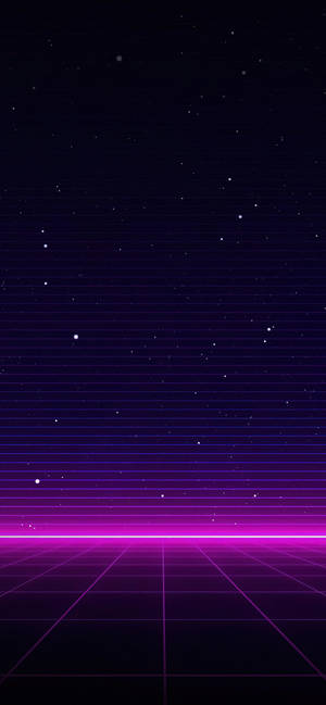 Neon Mor Iphone Galaksi Çizgileri — iPhone 18 Pro Duvar Kağıdı