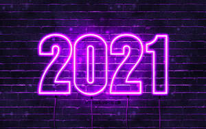 Neon Mor Mutlu Yıllar 2021 Tebriği — Neon mor estetik Duvar Kağıdı