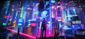 Neon Şehri arka planı — Neon şehir Duvar Kağıdı
