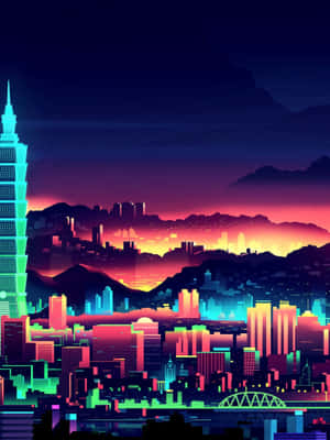 Neon Şehir arka planı — Neon şehir Duvar Kağıdı