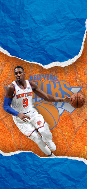 New York Knicks turuncu mavi logo duvar kağıdı — iPhone 15 Duvar Kağıdı
