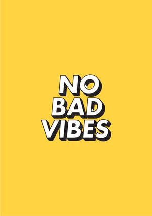 No Bad Vibes Sevimli Pastel Sarı Estetik Alıntı — Pastel Sarı Estetik Duvar Kağıdı
