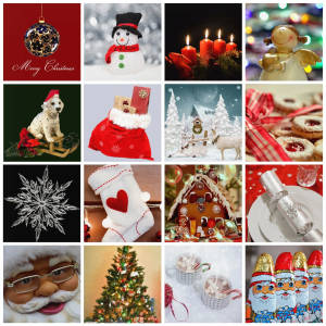 Noel Baba'nın Noel Kolajı duvar kağıdı