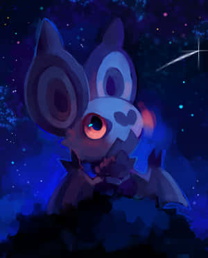 Noibat Mavi Gece Gökyüzünün Altında — Pokemon Telefon Duvar Kağıdı